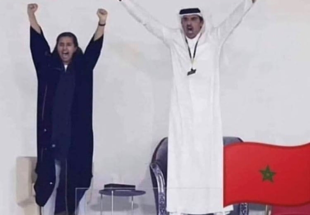 أمير قطر يساند منتخب المغرب