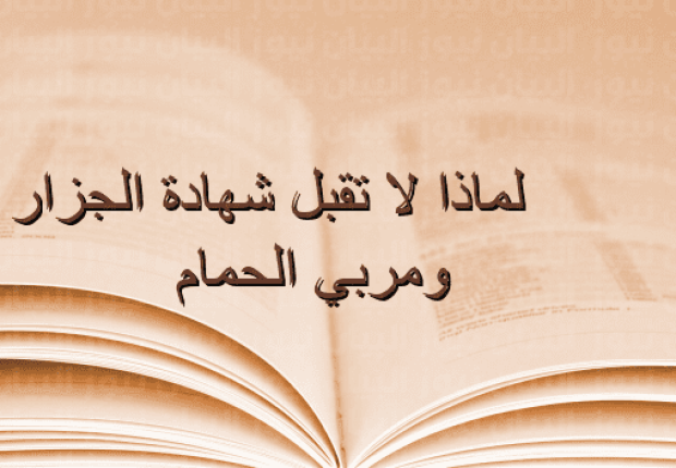 لماذا لا تقبل شهادة الجزار ومربي الحمام